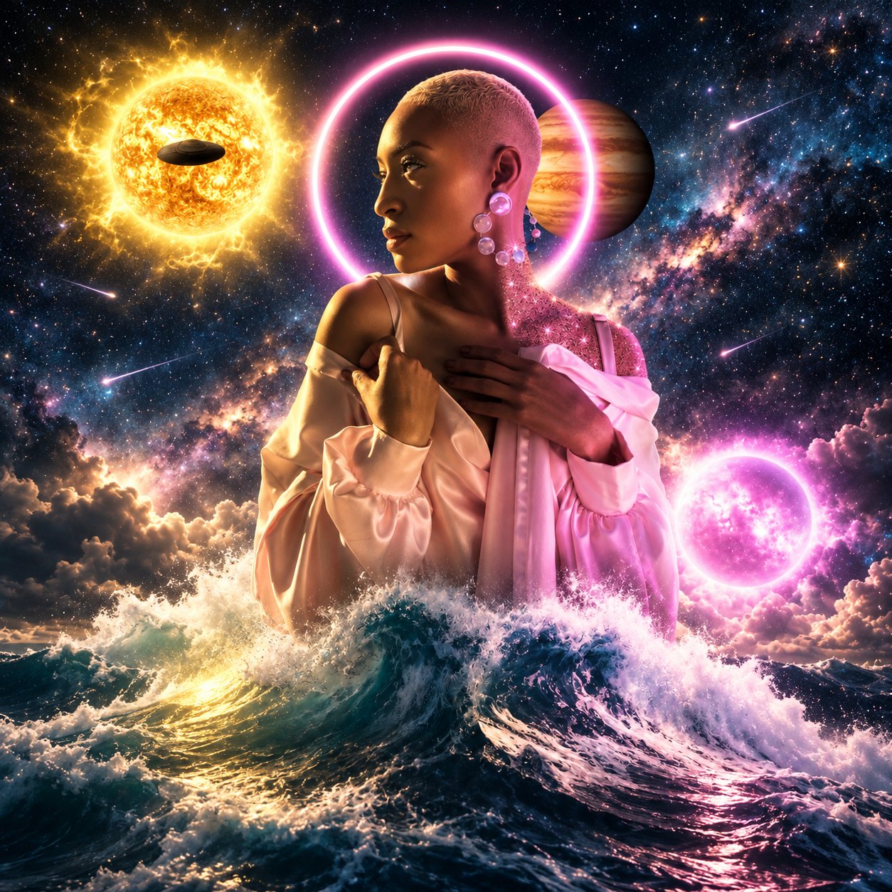 "Galactic Lady" — #commission #photography #graphicdesign #compositing #campaign #surrealism
